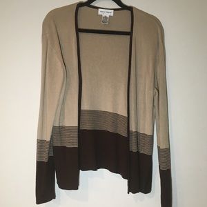 Tan and Brown Medium Weight Cardigan